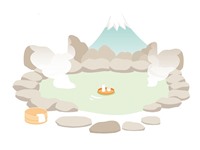 富士山を望む温泉